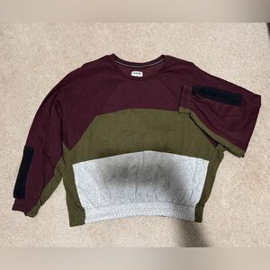 Hurley Color Block Sweatshirt - Maroon, Olive, Light Gray